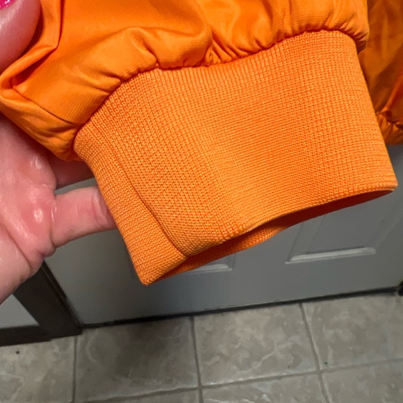 Footjoy Pullover Windbreaker FJ Golf Jacket Mens Large Orange V-Neck L - Picture 7 of 10